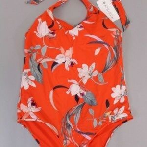 Athleta red Waimea crop one piece swimsuit (small)